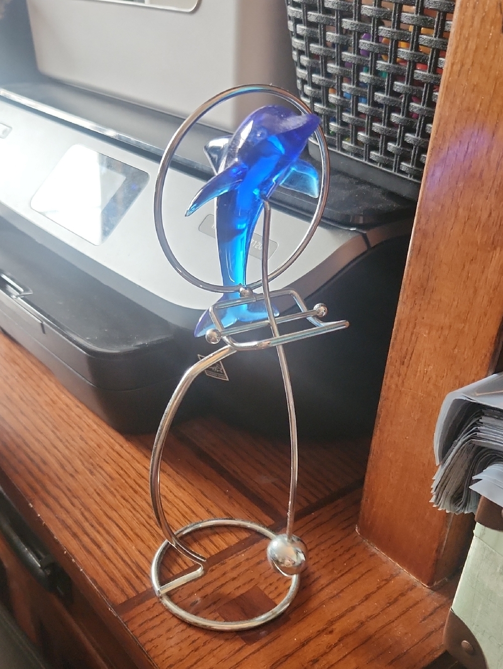 Vintage Blue Dolphin Kinetic Art Balancing